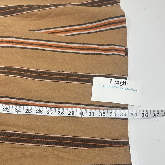 Worthington Linen CottonStriped Brown Wrap Skirt - Picture 10 of 10